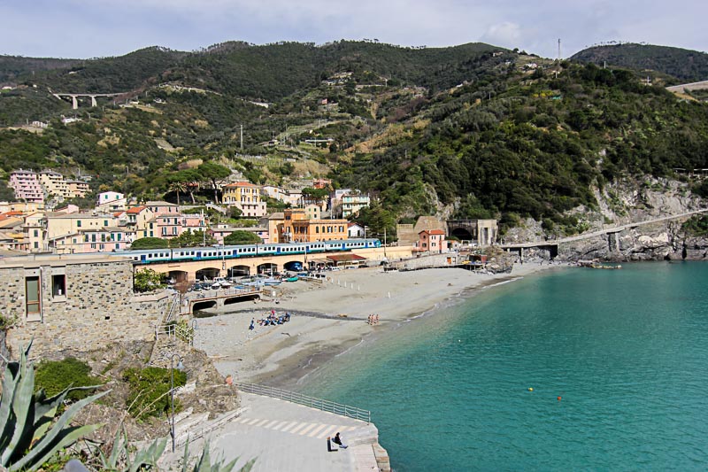 Monterosso is the one has largest beach. 